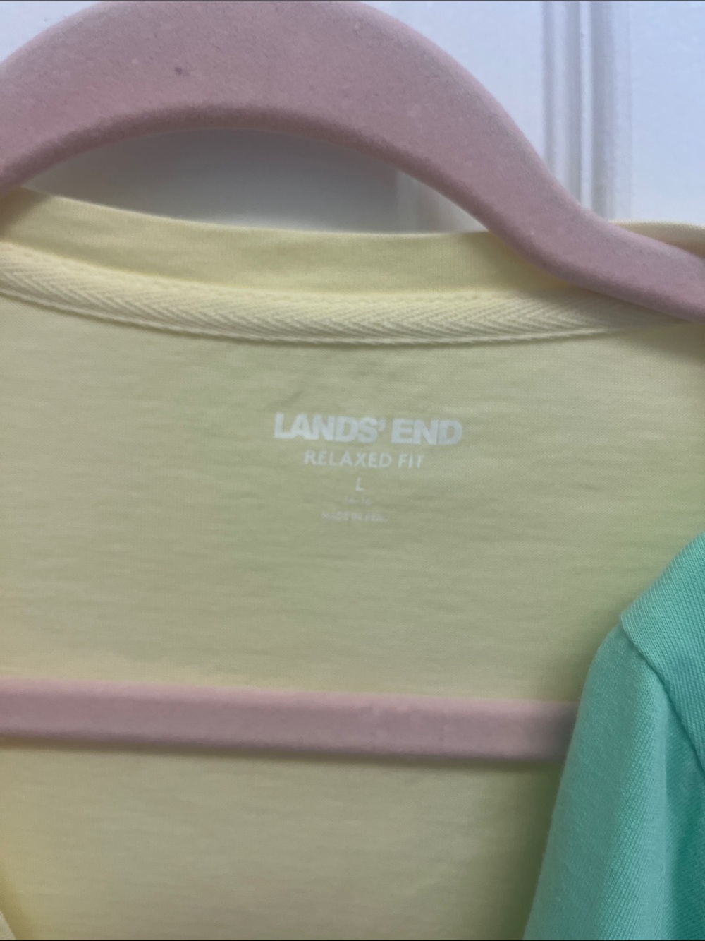 Lands' End Women's V-Neck Tee in Sky Blue, Pale Yellow and Mint Green - Lot of 3 - Picture 4 of 7